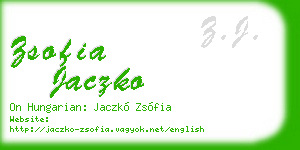 zsofia jaczko business card